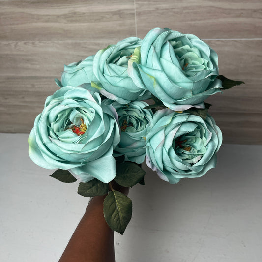 17.5" Powder Blue Rose Bush