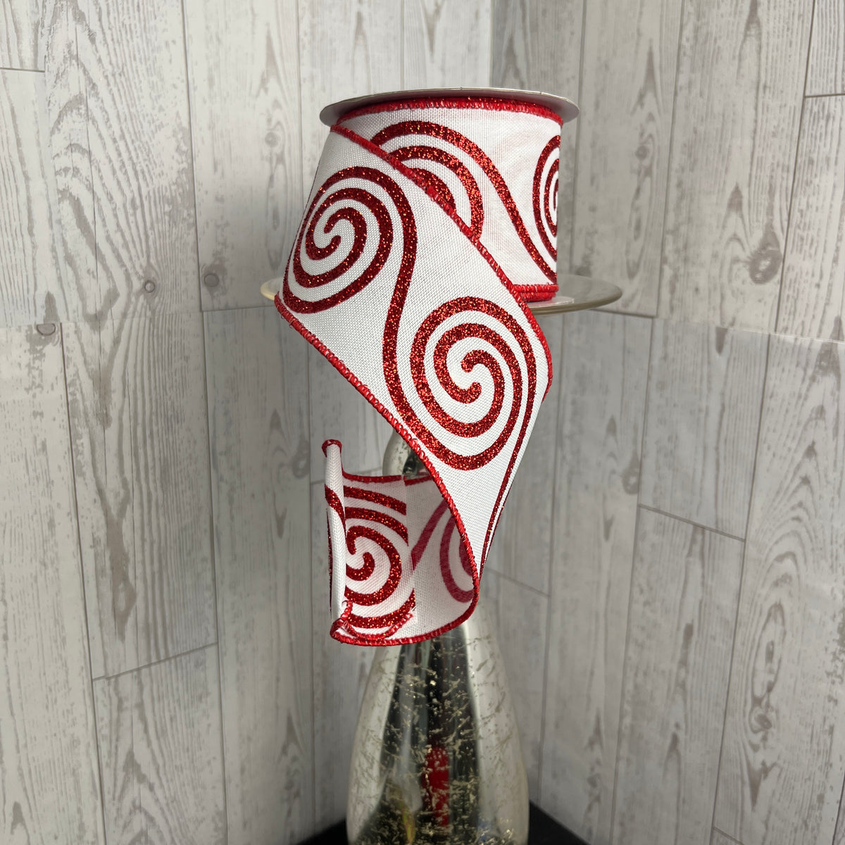 2.5"X10YD LARGE SWIRL White Red