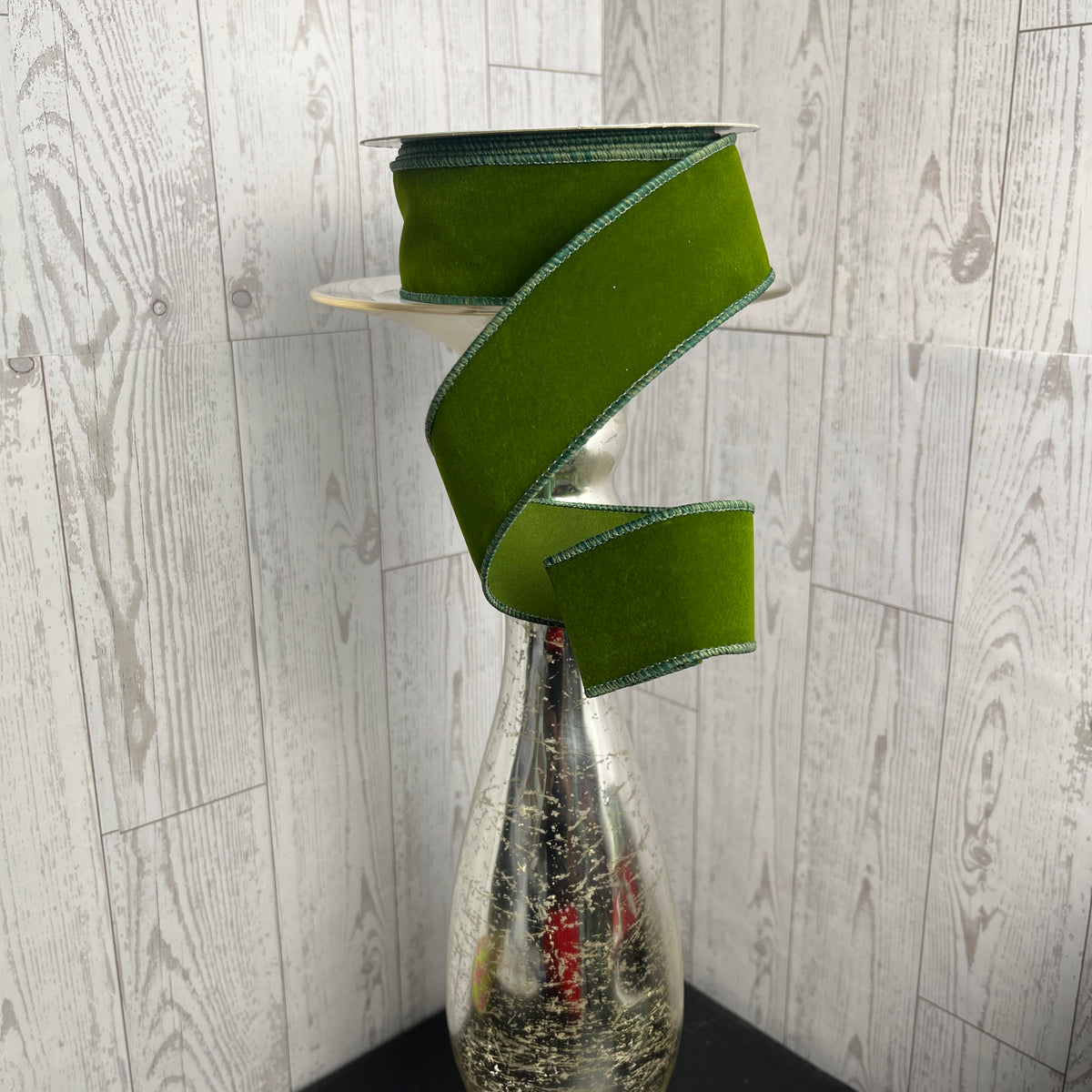 1.5"X10YD Dark Moss Green Velvet Ribbon